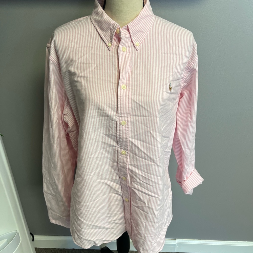 Ralph Lauren pink and white polo